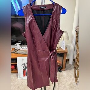 NWT Max & Ash faux leather wrap dress